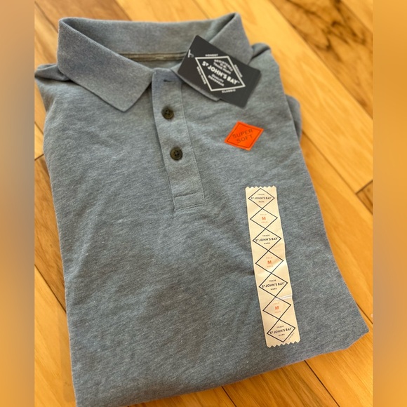 NWT St. John’s Bay Men’s Legacy Polo in Heather Coronet Blue - Picture 1 of 8